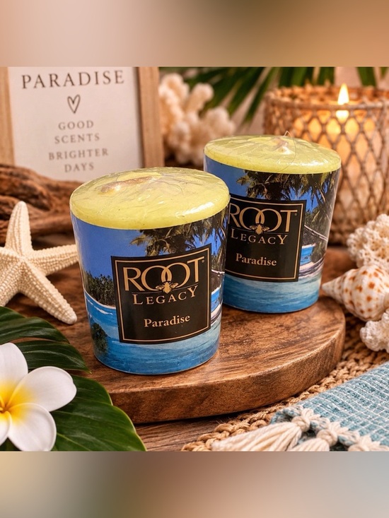 Root Legacy Other - Root Legacy Paradise Scented Votive Candles Set of 2 Tropical Beach Decor
